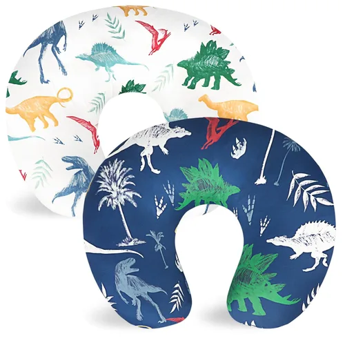 Hooyax Juego de 2 fundas de almohada de lactancia, ultra suaves y elásticas, adorable funda para almohada de alimentación infantil, para la mayoría