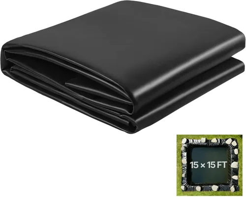 Miniatura 19 de VEVOR Revestimiento de estanque de 10 x 15 pies, grosor de 45 mil, material EPDM flexible y duradero, capa inferior de fácil corte para peces o koi