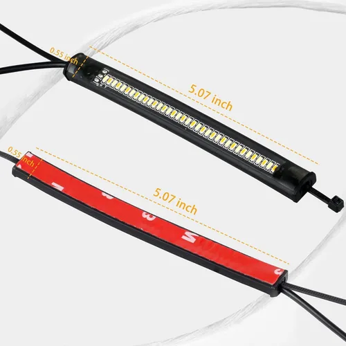 Miniatura 6 de Tira de luces direccionales para motocicleta, intermitentes LED universales flexibles de 12V compatibles con Harley Cafe Racer, moto de doble uso