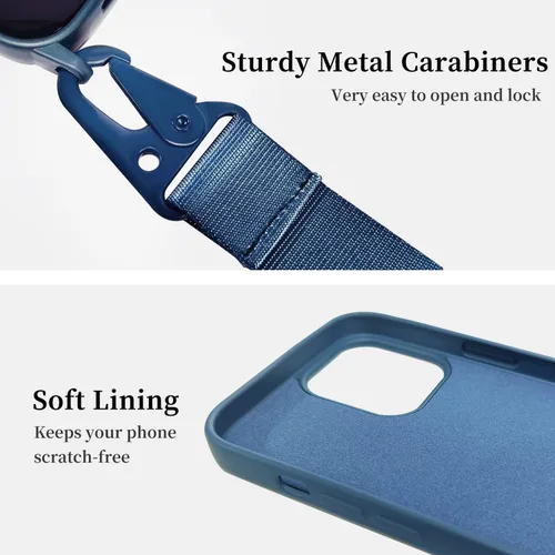 Miniatura 4 de Funda compatible con iPhone 13 Pro con cordón, funda cruzada para iPhone con correa 13 Pro, ajustable, a prueba de golpes, protección contra caídas