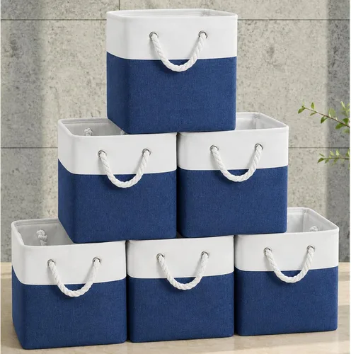 Miniatura 9 de Fabric Storage Cubes, 11 inch cube storage bin with Handles, 11x11cube storage organizer bins, Collapsible Storage Bins for Shelves and Home, Cubby