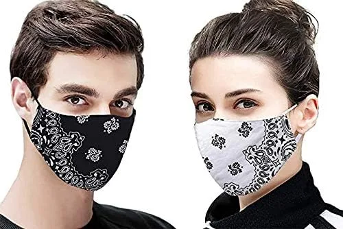 Miniatura 6 de Bandana de la cubierta de la cara, máscara de tela de algodón suave media cara protectora, pasamontañas de cachemira unisex de moda, Balaclava