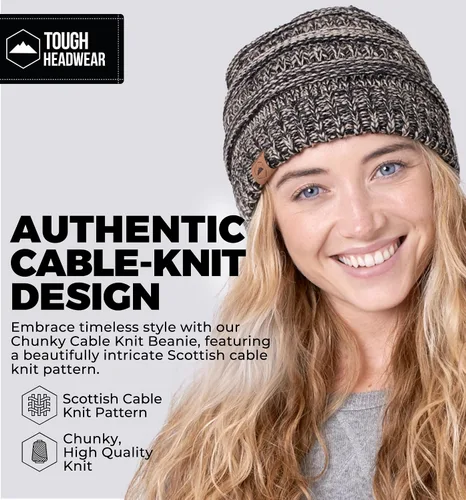 Miniatura 44 de Gorro de punto para mujer, cálido y suave, elástico, para clima frío de Tough Headwear
