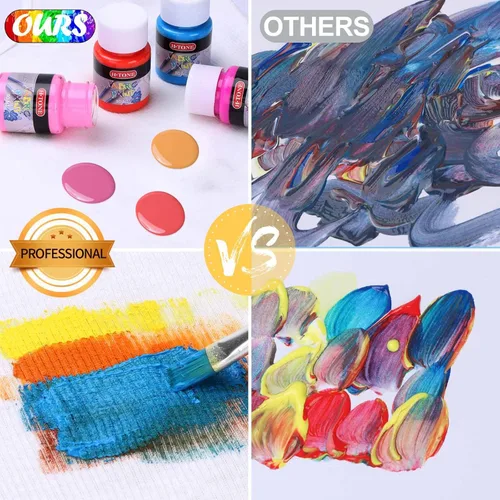 Miniatura 4 de H-TONE Pintura de tela de grado profesional para ropa, juego permanente de 8 colores (3.5 onzas líquidas cada uno), kit de pintura impermeable