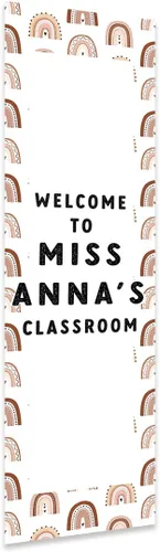Miniatura 14 de Andaz Press Letrero de bienvenida vertical personalizado para el aula de 13 x 47 pulgadas para profesores, letreros de puerta de aula, letrero