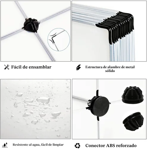 Miniatura 7 de AWTATOS Organizador de armario 6 cubos, estantes de almacenamiento para armario, organizador de almacenamiento de ropa apilable DIY, estantería