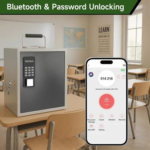 Miniatura 3 de WeHere 36 ranuras para teléfono celular con bloqueo inteligente, caja de almacenamiento portátil para teléfono para aula, escuela, teléfono