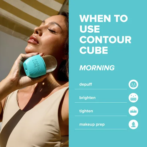 Miniatura 8 de Contour Cube Mini rodillo de hielo revolucionario para esculpir y deshinchar - Rodillo de hielo facial y masajeador - Molde de hielo para la cara
