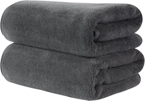 Miniatura 8 de KinHwa Toallas de mano de microfibra para baño, toallas faciales suaves y absorbentes, toallas de mano grises para baño, paños de lavado para spa