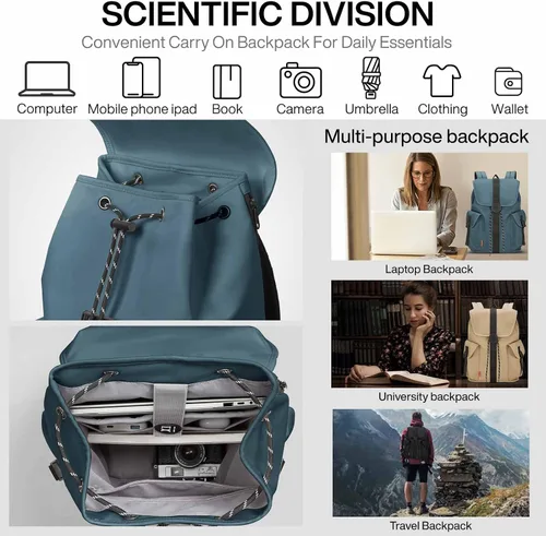 Miniatura 2 de mixi Mochila de viaje para laptop para mujeres y hombres, mochila de mano para portátiles de 16 pulgadas, bolsas ligeras para estudiantes