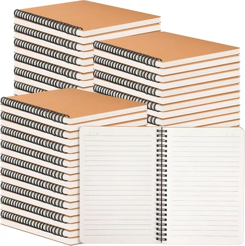 Miniatura 8 de miikoul - 60 paquetes de cuadernos en espiral A5, cuadernos con rayas negras a granel, 21 cm × 14 cm, 60 hojas/120 páginas, cuadernos de viaje