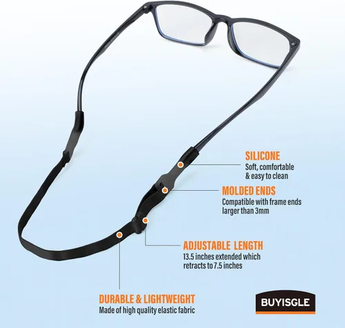 Miniatura 6 de Buyisgle Correa para Gafas de Niños - Cordones para Gafas de Sol Sin Cola para Niños Pequeños y Niñas - Soportes para Anteojos Alrededor del Cuello
