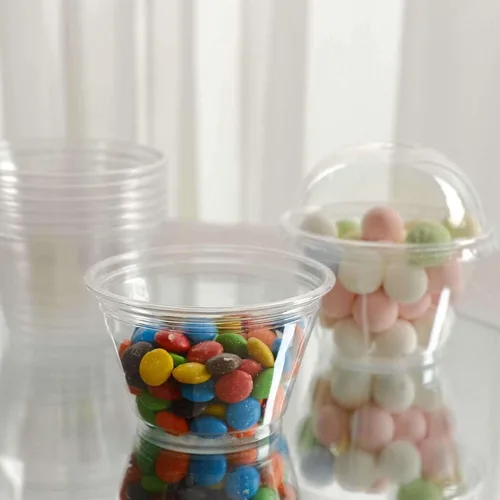 Miniatura 9 de Efavormart - Paquete de 50 tazas de plástico transparente de 7 onzas con tapas de cúpula, pudín y cuencos de frutas para eventos y concesiones a