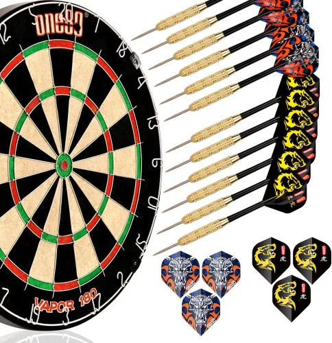 Miniatura 7 de ONE80 Vapor 180 Dardos de cerdas sin grapas Bullseye Steeltip Dardos Extra Vuelos