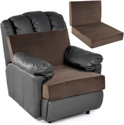 Miniatura 10 de HOMBYS Cojines de espuma para sillas reclinables para ancianos, almohadillas de silla de 4 pulgadas de grosor con soporte de respaldo para silla