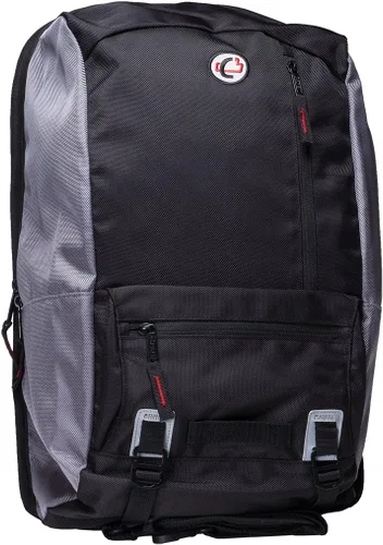 Miniatura 11 de Case-It Mochila clásica para laptop, con detalle de cordón elástico, negro/rojo (BKP-503-negro/rojo)