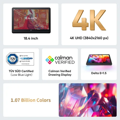 Miniatura 2 de XPPen Tableta de Dibujo 4K UHD Artist Pro 19 Gen2 con Pantalla, Tableta Gráfica 156% sRGB con Monitor de Dibujo Antirreflejo de 1.07 Mil Millones