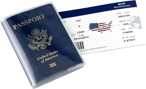 Miniatura 3 de Paquete de 10 fundas para pasaporte de plástico transparente, funda protectora de pasaporte, funda de vinilo transparente para pasaporte