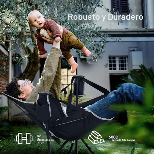 Miniatura 3 de AKSOUL Silla de camping hamaca columpio: sillas plegables y portátiles con bolsa de almacenamiento, capacidad de peso para adultos de 265 libras