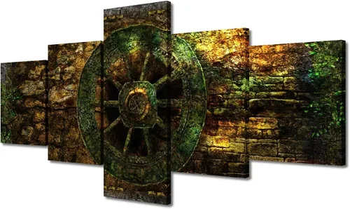 Miniatura 29 de Arte de pared con varios paneles, calendario maya, imágenes de piedra del sol, pinturas de civilización azteca sobre lienzo, sala de estar