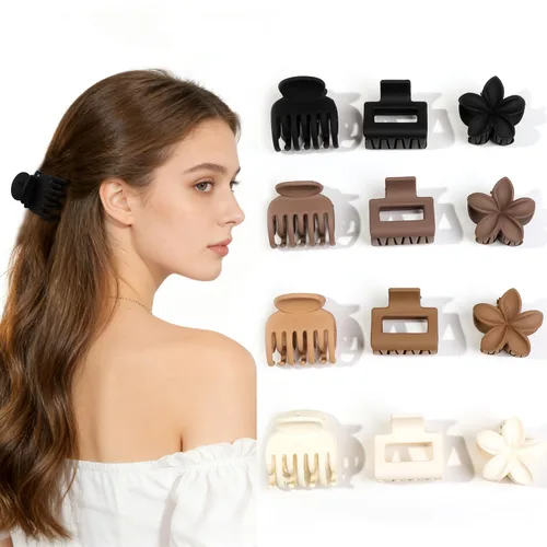 Miniatura 19 de Ivyu Pinzas para el cabello – 8 paquetes de pinzas pequeñas negras para mujeres, mini pinzas para el cabello de 1.57 pulgadas, accesorios de peinado