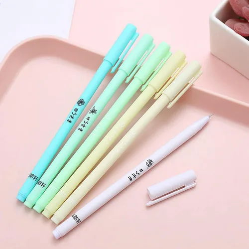 Miniatura 4 de Paquete de 12 bolígrafos de tinta de gel, color rosa, verde, caramelo, tinta negra de 0.020 in, punta extrafina, bonitos bolígrafos para escribir