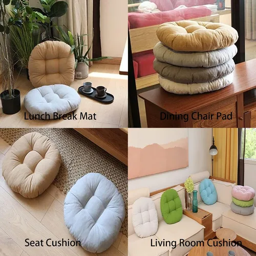 Miniatura 5 de Cojines redondos de suelo para exteriores, para sillas de patio, jardín, balcón, yoga, sala de estar, sofá, oficina (gris 15.7 in/16 pulgadas