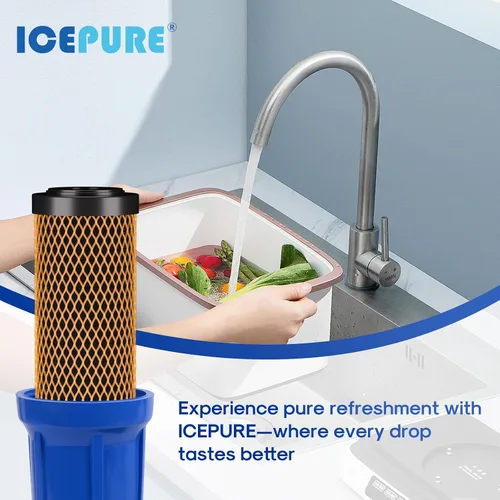 Miniatura 8 de ICEPURE Cartucho de filtro de agua KDF y carbón activado para toda la casa, 5 micrones, 20 x 2.5 pulgadas, repuesto de filtro de extracción