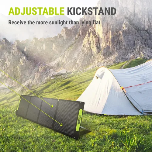 Miniatura 4 de Newpowa Kit de panel solar portátil de 200W con estuche de soporte ajustable, panel plegable de 200 vatios 12 voltios + controlador MPPT de 20A +