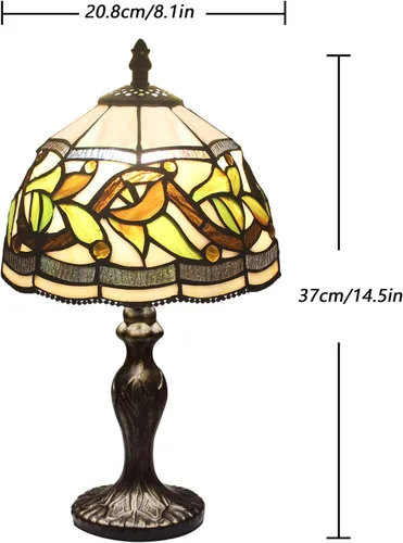 Miniatura 3 de Lámpara de mesa de vidrio teñido, estilo de cuentas de cristal de vidrio teñido, luz de mesa hecha a mano, luz nocturna de escritorio, mesita