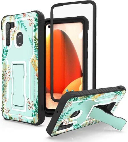 Miniatura 8 de FITO Funda para Samsung Galaxy A21, doble capa a prueba de golpes resistente con protector de pantalla para teléfono Samsung A21, soporte Azul