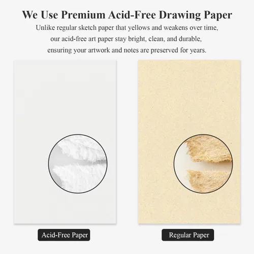 Miniatura 3 de Ankkol Cuaderno de bocetos con espiral 5x7, pequeño bloc de dibujo con tapa dura - 100 hojas, papel para bloc de dibujo mini de 68 lb/100 g/m²