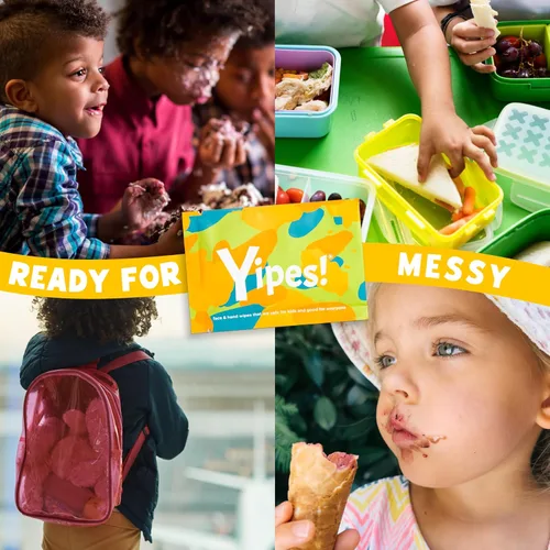Miniatura 6 de Yipes! Toallitas faciales y de manos para niños, toallitas húmedas compostables para pieles sensibles, envueltas individualmente, imprescindibles