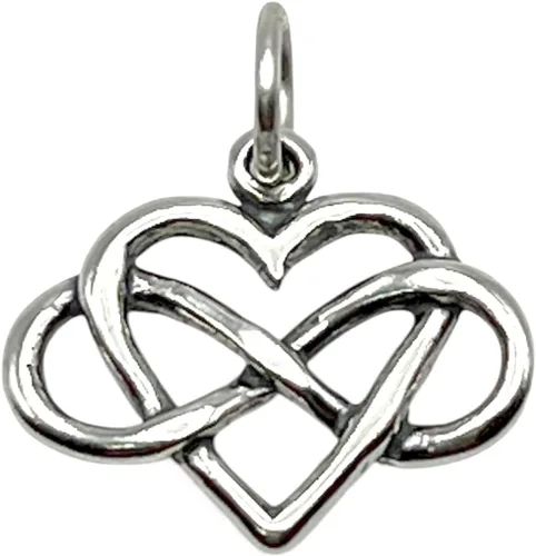 Miniatura 6 de KEVIN N ANNA Collar pequeño de plata de ley con dije de corazón infinito, 18 pulgadas