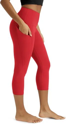 Miniatura 164 de ODODOS - Leggings capri de cintura alta para mujer con bolsillos, control de abdomen, no se transparentan, para entrenamiento atlético, running