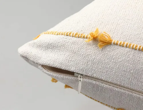 Miniatura 4 de NUYECY Fundas de Almohada Lumbar Larga Boho 16 x 24 pulgadas Amarillo, Patrón de Rayas Clásicas Algodón Funda de Almohada Lumbar Larga Decorativa