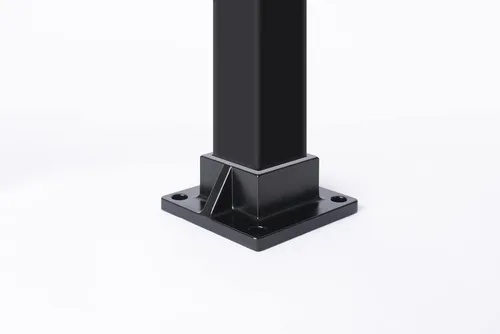 Miniatura 3 de Brida de poste de montaje en el suelo para poste de valla cuadrada de 2 pulgadas y barandilla de cubierta, resistente, aluminio, negro
