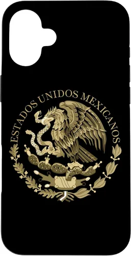 Miniatura 23 de iPhone 12 Pro Max Bandera de México sello del escudo de armas en caso sepia