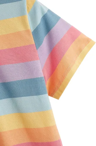 Miniatura 4 de SweatyRocks - Ombligueras de manga corta con cuello abotonado y estampado a rayas para mujer