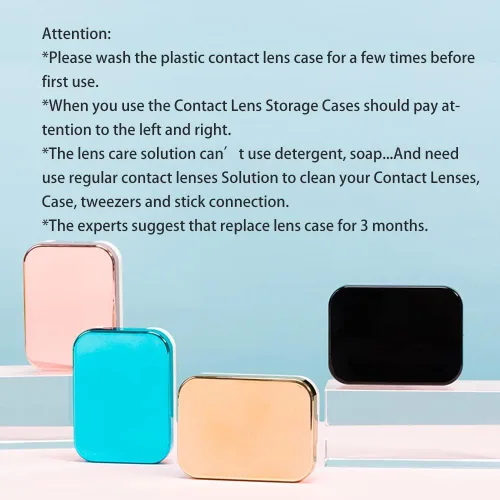 Miniatura 8 de ofone Estuche para lentes de contacto, paquete de dos fundas de viaje portátiles para lentes de contacto con herramienta removedora, pinzas para Azul