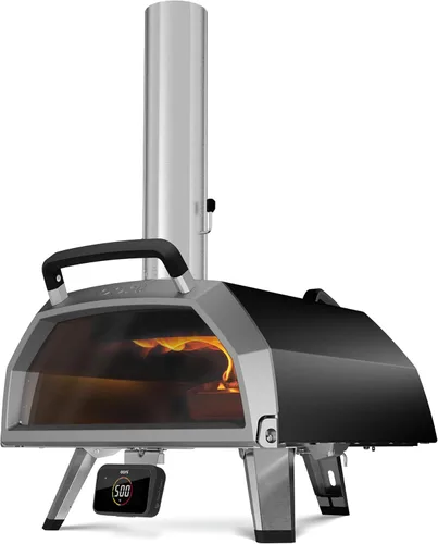 Ooni Karu 2 Pro - Horno de pizza multicombustible – Horno de pizza de madera y gas al aire libre con piedra para pizza y termómetro integrado, horno