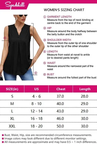 Miniatura 6 de Spadehill Camisetas sin mangas de gasa con cuello en V para mujer