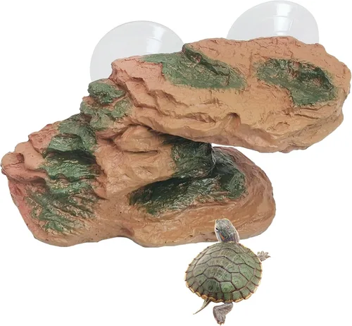 Miniatura 9 de kathson Plataforma para tomar el sol de tortuga, rampa de escalada de tortugas para bebé, esquisto, reptiles, muelle, terraza, piedra, pequeño