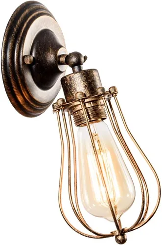 LULING Aplique de Pared Industrial Iluminación Vintage Lámpara Ajustable Portalámparas Alambre Jaula de Metal Pantalla de Luz de Pared Estilo Edison