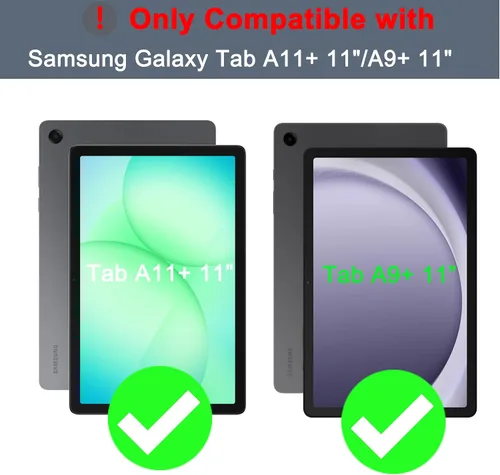 Miniatura 2 de Funda para Galaxy Tab A9+/A11+ de 11 pulgadas con teclado - Funda de tableta inalámbrica desmontable retroiluminada de 7 colores con panel táctil