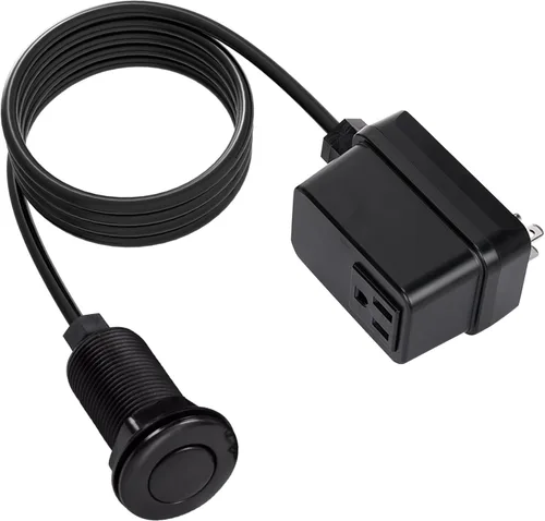 Interruptor de Triturador de Basura, Kit Inalámbrico de Encendido y Apagado por Aire para Eliminador de Desperdicios de Alimentos, Plástico Negro,
