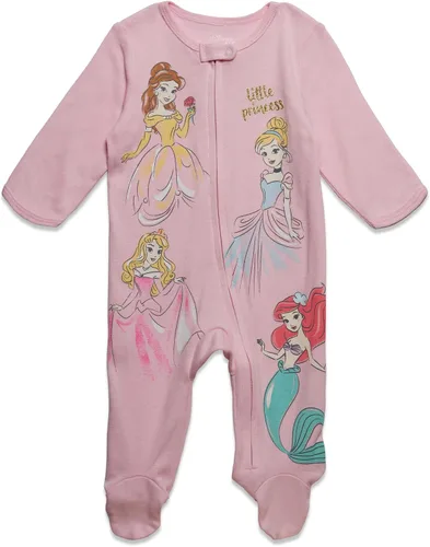 Miniatura 2 de Disney Classics Minnie Mouse Princess Baby Girls 2 Pack Zip Up Sleep N' Play Coveralls Newborn to Infant