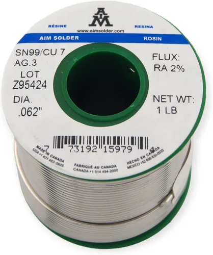 Miniatura 5 de AIM Soldadura sin plomo núcleo de colofonia alambre de soldadura Sn99 Ag0.3 Cu0.7 para soldadura eléctrica 0.032 pulgadas, 0.25lb