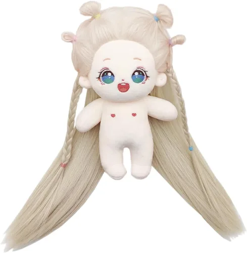 Miniatura 8 de niannyyhouse Muñeca de peluche de 7.9 in para niña, cuerpo de peluche humanoide, sin atributo, 8 pulgadas, cuerpo normal, ropa de vestir, regalos