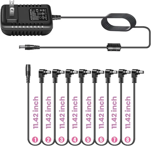 Miniatura 6 de Adaptador de fuente de alimentación de pedal de guitarra 9V DC 2A con cable de cadena margarita de 8 vías 2000mA